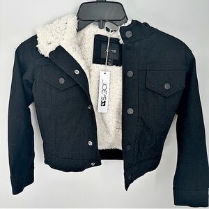 NWT Joe's Jeans Kids Black Sherpa-Lined Jacket - Size 5